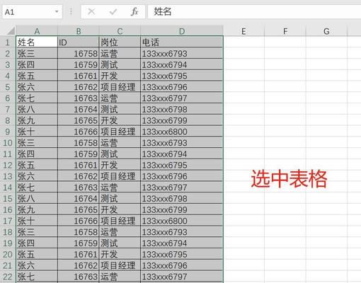 如何准确复制粘贴Excel表格并保持完全一致性（技巧分享）